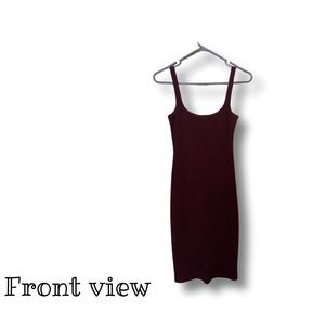 Maroon colour American Apparel slim fit dress.